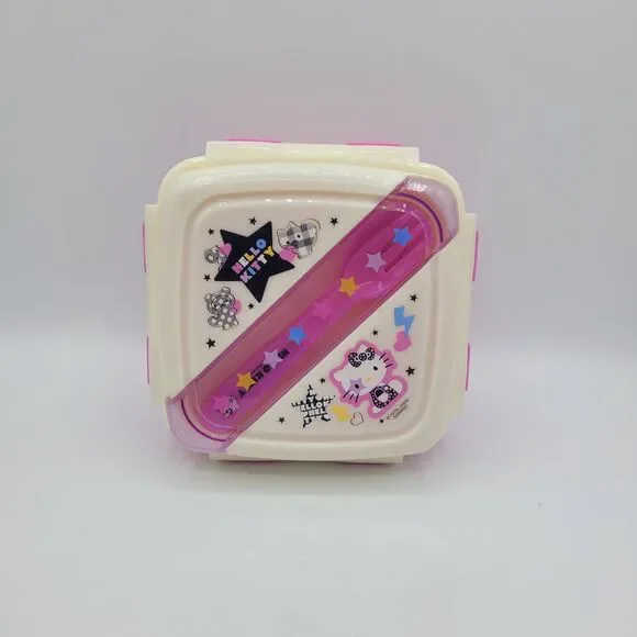 Sanrio Hello Kitty Lunch Box Container W/ Spoon Fork 2009 - Picture 2 of 8
